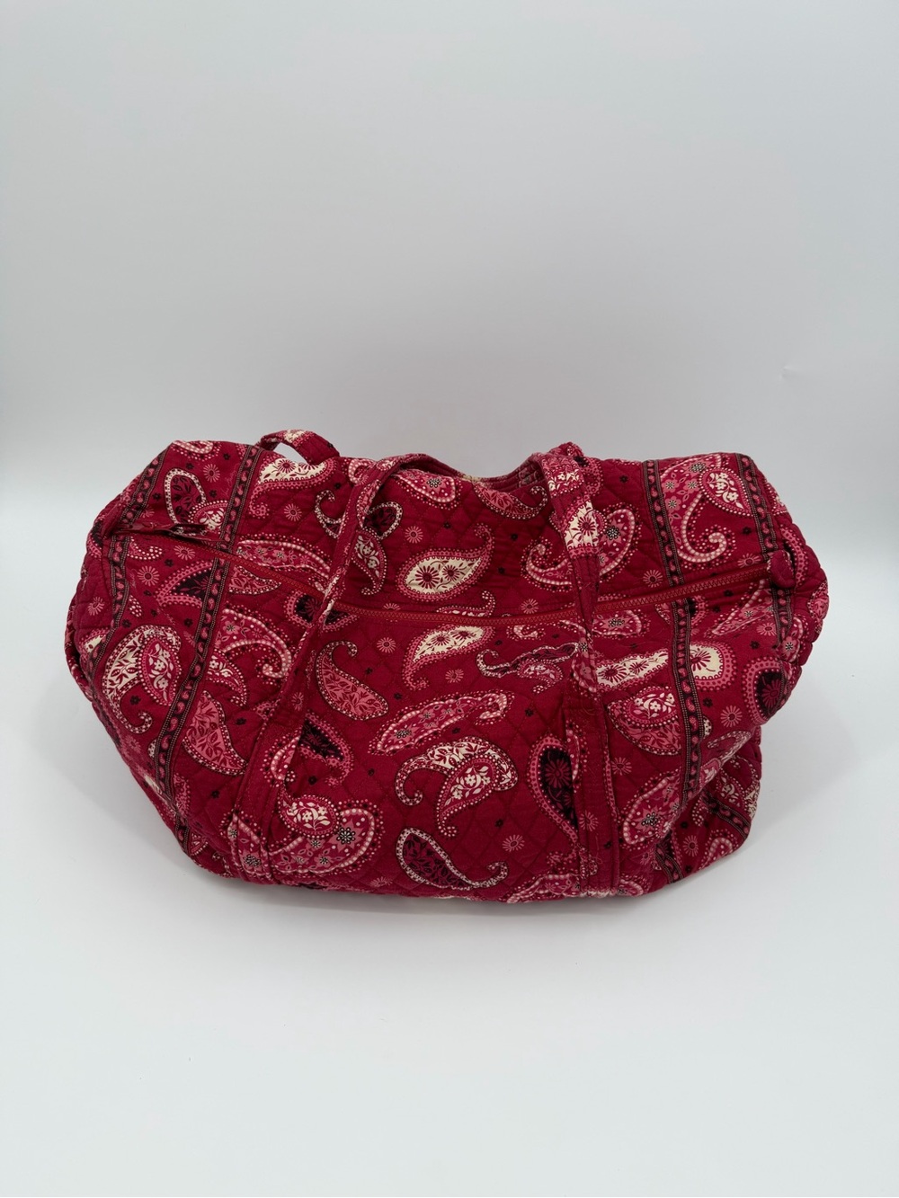 Vera Bradley Large Duffel Bag Mesa Red Paisley Quilted Retired Vintage 2006 Y2K